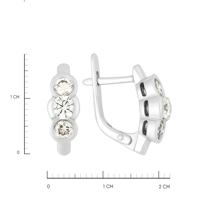 Серьги из золота 585 пробы с бриллиантами, Ц О007 3859 за 84000