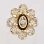 Кольцо из комбинированного золота 585 пробы c 9 бриллиантами 133863 фото 2