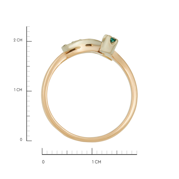 Кольцо из золота 585 пробы c бриллиантами и изумрудом, Л 5803 6860 за 33200