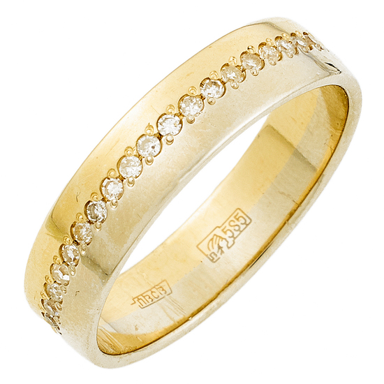 Кольцо из комбинированного золота 585 пробы c 19 бриллиантами, Л16148561 за 14750