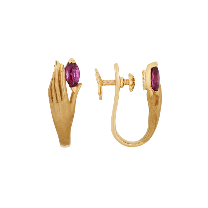 Серьги из золота 750 пробы c рубинами, К 0000 2663 за 160000