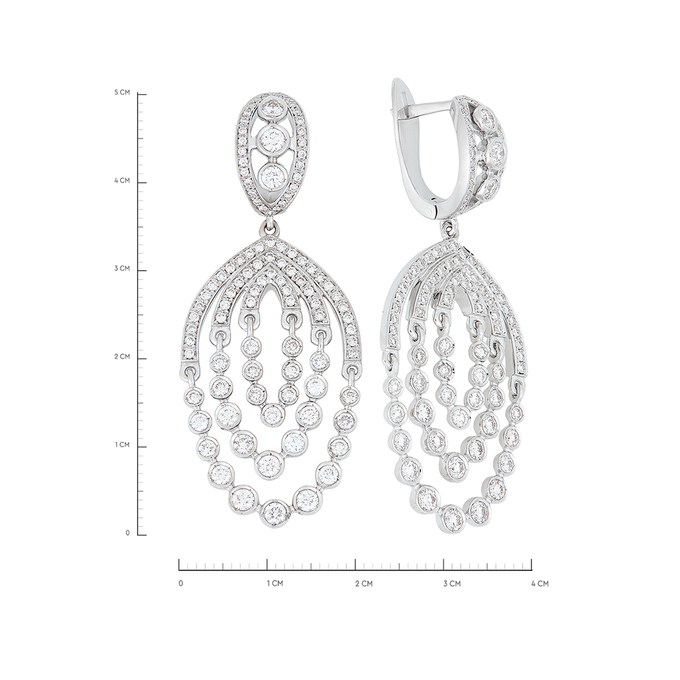 Серьги из золота 585 пробы c бриллиантами, Л 2810 9498 за 230000