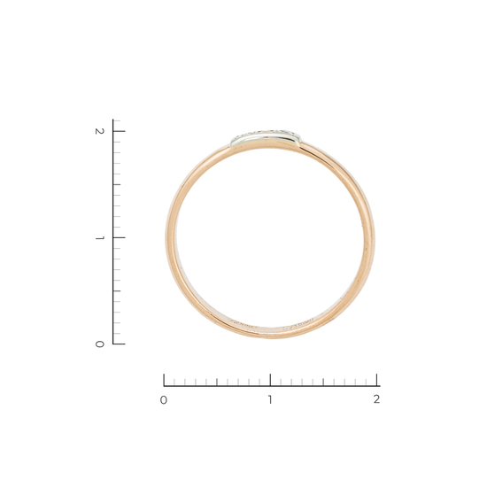 Кольцо из комбинированного золота 585 пробы c 3 бриллиантами, Л39105482 за 15920