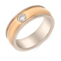 Кольцо обручальное из комбинированного золота 750 пробы c 2 бриллиантами 028763 фото 1