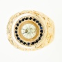 Кольцо из комбинированного золота 585 пробы c 1 бриллиантом и 21 сапфирами Л61013723 фото 2
