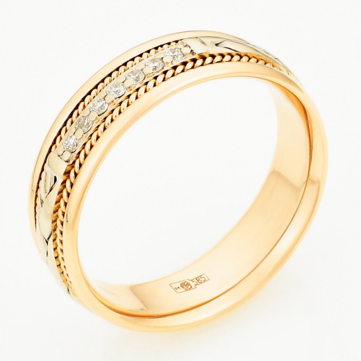 Кольцо из комбинированного золота 585 пробы c 7 бриллиантами Л11146864 фото 1