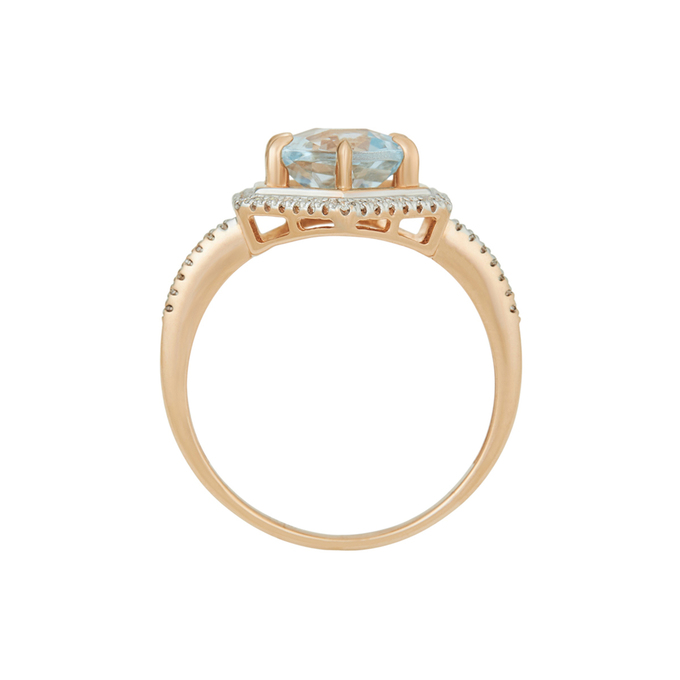 Кольцо из золота 585 пробы c топазом и бриллиантами, Л 4609 1513 за 34320