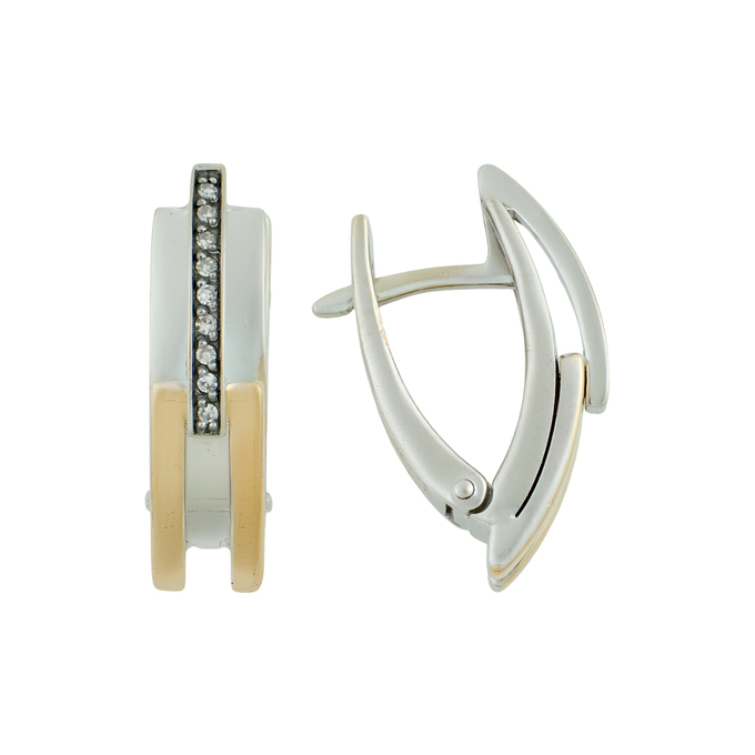 Серьги из золота 585 пробы c бриллиантами, Л 2911 7833 за 55020