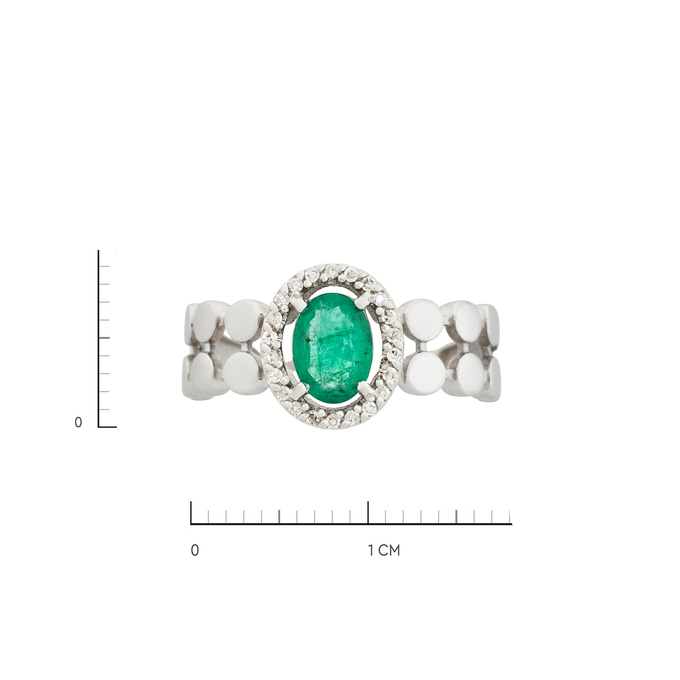 Кольцо из золота 585 пробы с изумрудом и бриллиантами, Л 0617 2055 за 69900