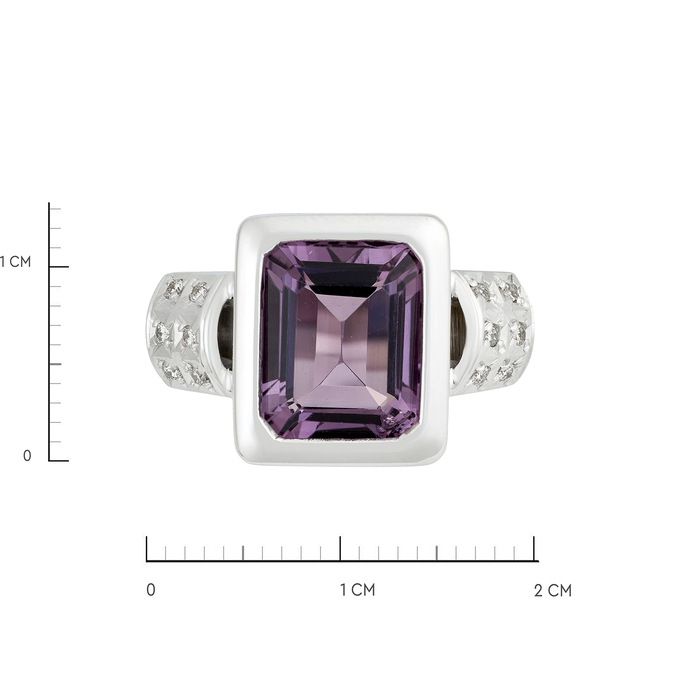 Кольцо из золота 585 пробы с аметистом и бриллиантами, Л 3011 5883 за 59000