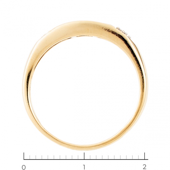 Кольцо из желтого золота 585 пробы c 4 сапфирами и 2 бриллиантами, Л24111451 за 8325