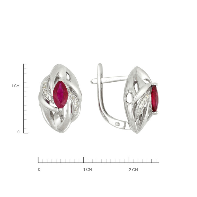 Серьги из золота 750 пробы с рубинами и бриллиантами, Л 4508 4983 за 58200