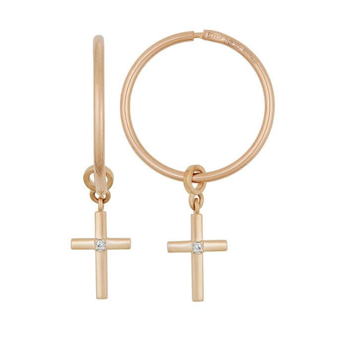 Серьги из золота 585 пробы c фианитами