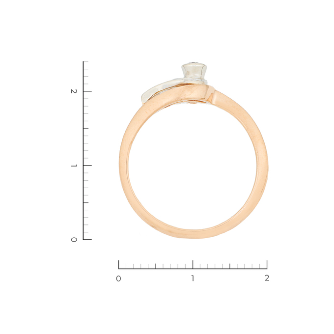 Кольцо из комбинированного золота 585 пробы c 3 бриллиантами, Л 3013 2648 за 22140