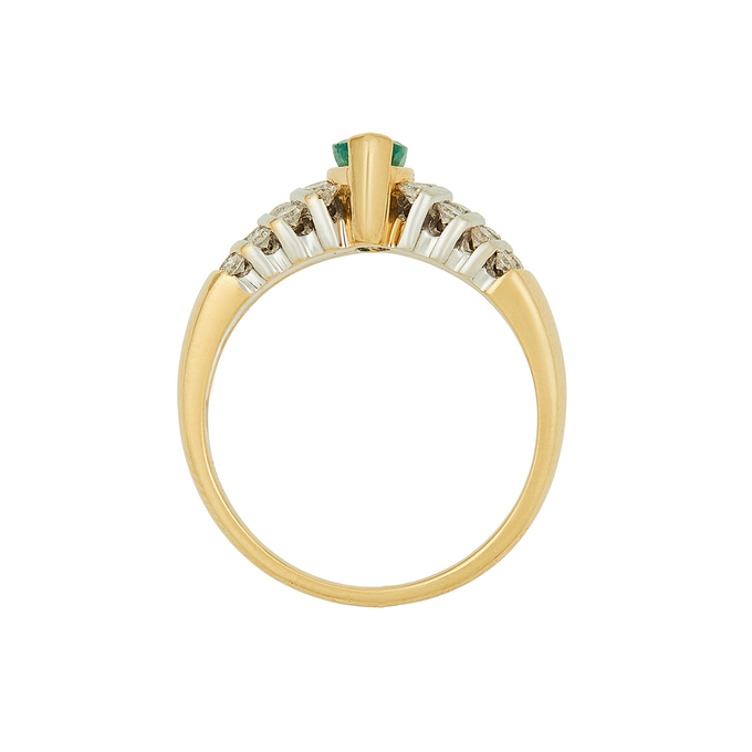 Кольцо из золота 750 пробы c изумрудом и бриллиантами, Л 4305 2837 за 75000