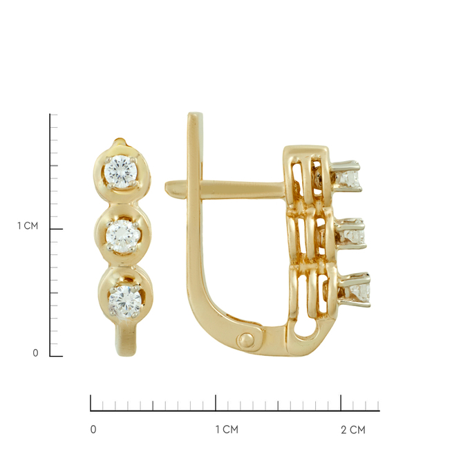 Серьги из золота 585 пробы c бриллиантами, Ц О007 2033 за 75040