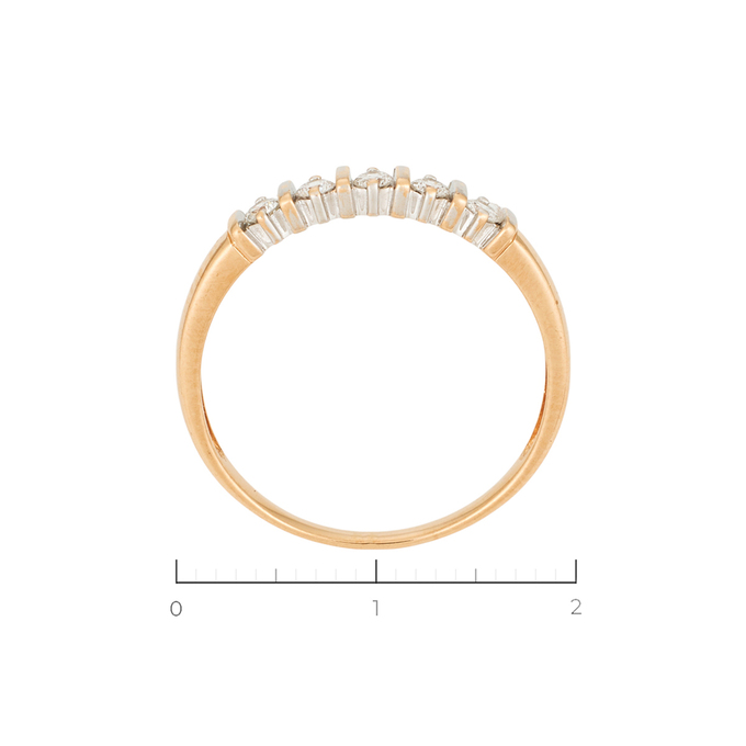 Кольцо из золота 585 пробы c 5 бриллиантами, Л 1615 2883 за 15920
