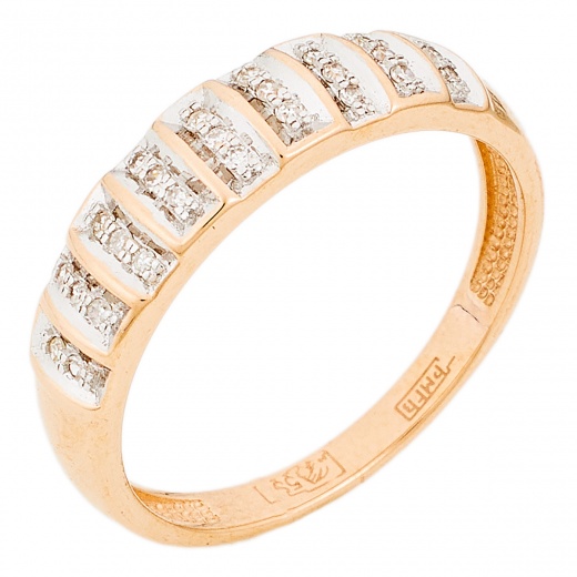 Кольцо из комбинированного золота 585 пробы c 25 бриллиантами Л19106021 фото 1