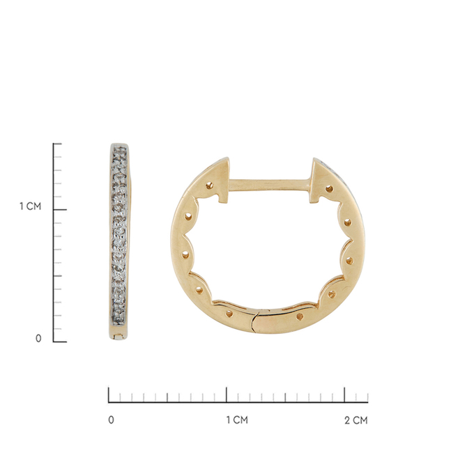 Серьги из золота 585 пробы c 36 бриллиантами, Л 2802 3079 за 18320