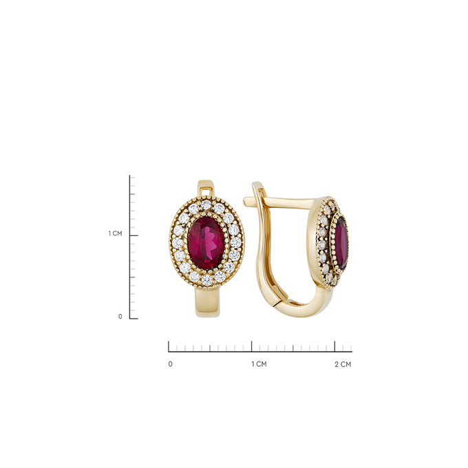 Серьги из золота 585 пробы c фианитами и корундами, Л 6402 1208 за 30880