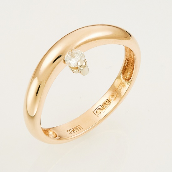 Кольцо из красного золота 585 пробы c 1 бриллиантом, Л58026237 за 17000