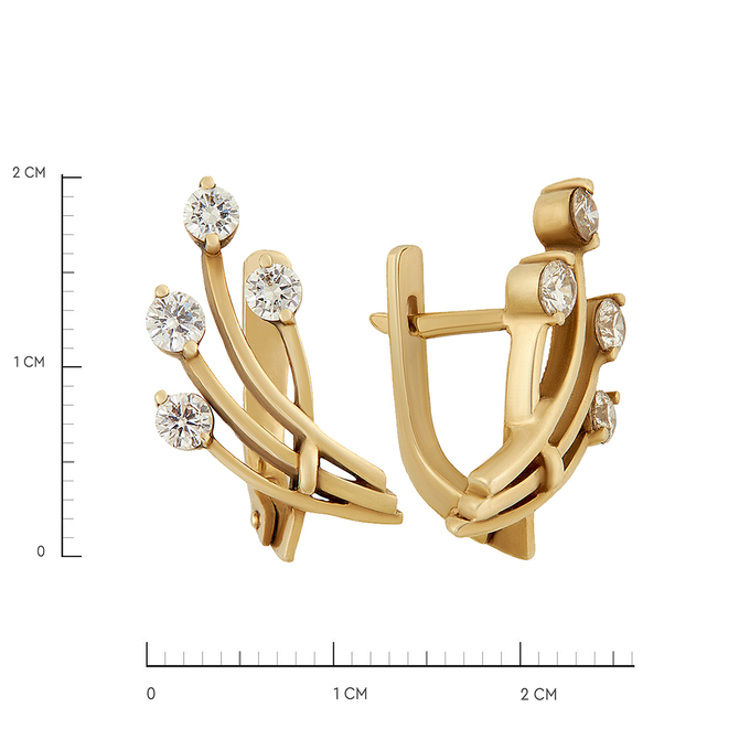 Серьги из золота 585 пробы c бриллиантами, Ц О007 1863 за 96000