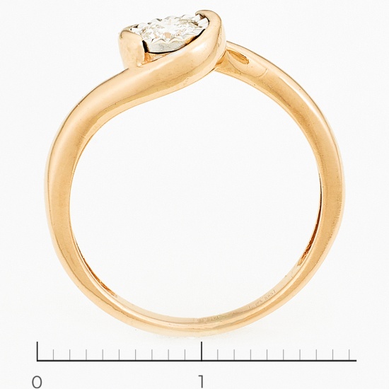 Кольцо из комбинированного золота 585 пробы c 1 бриллиантом, Л33084908 за 11960