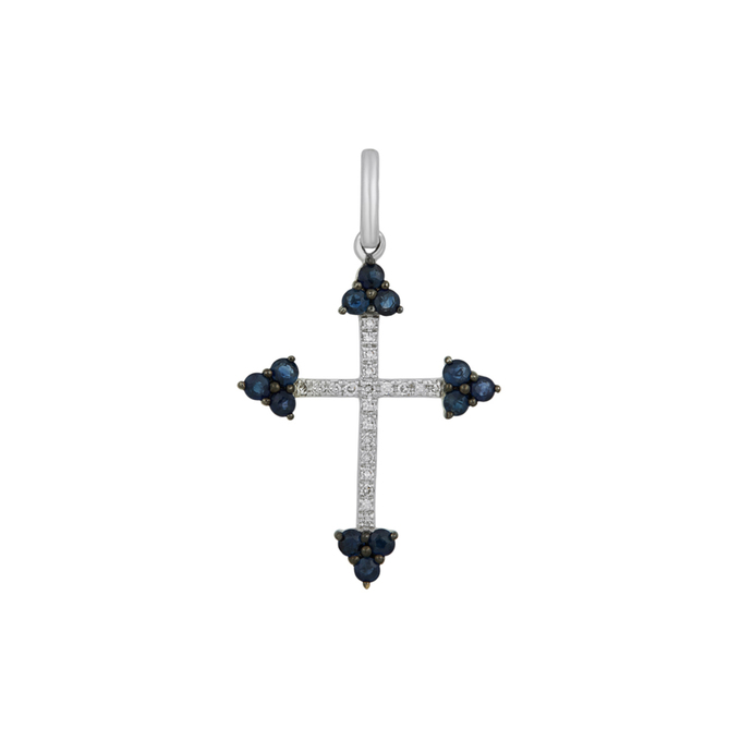 Подвеска из золота 585 пробы c сапфирами и бриллиантами, Л 6002 5420 за 15600