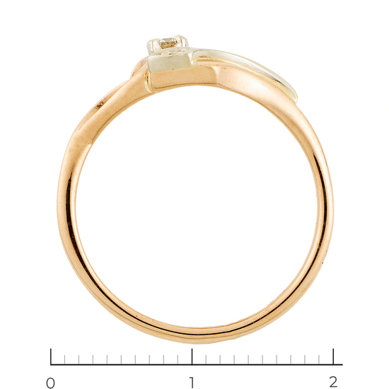 Кольцо из комбинированного золота 585 пробы c 4 бриллиантами, Л33088143 за 11250