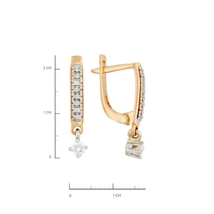 Серьги из золота 585 пробы с бриллиантами, Л 5406 3729 за 50700