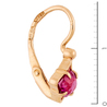 Серьги из красного золота 585 пробы c 2 корундами