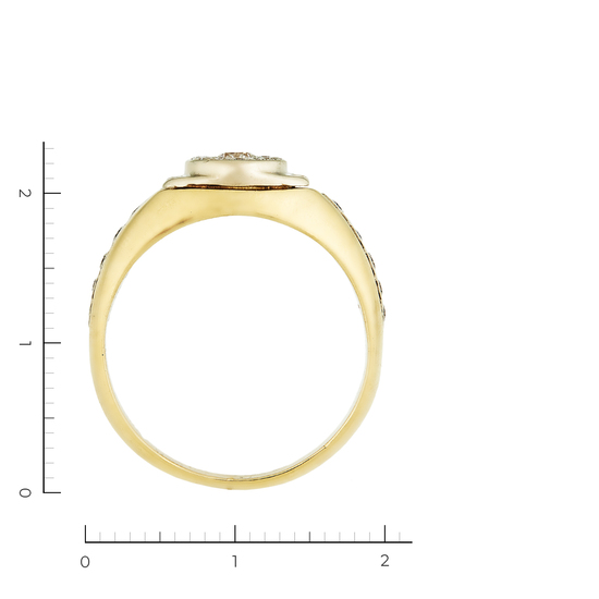 Кольцо из комбинированного золота 750 пробы c 25 бриллиантами, Л25079862 за 124900