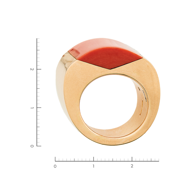 Кольцо из красного золота 750 пробы c кораллами, Л 2809 7043 за 380000