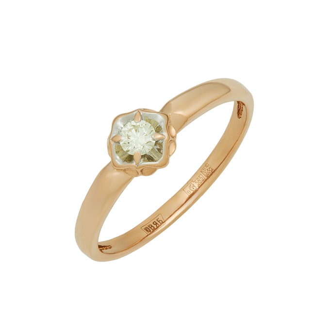 Кольцо из золота 585 пробы c бриллиантом