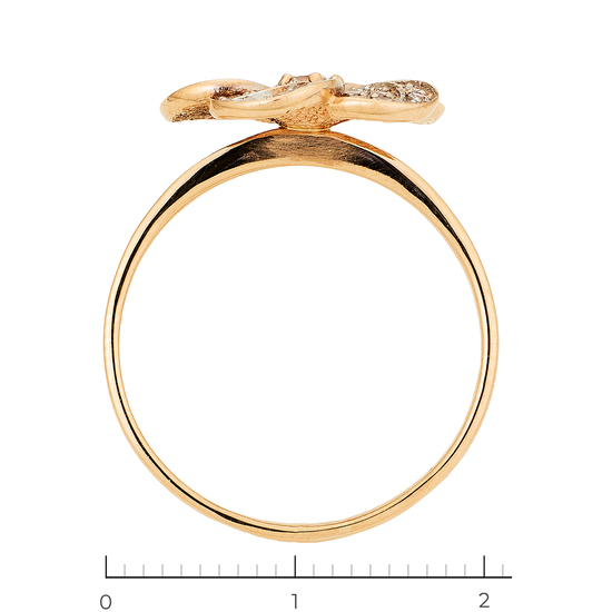 Кольцо из комбинированного золота 585 пробы c фианитами, Л73021877 за 20580