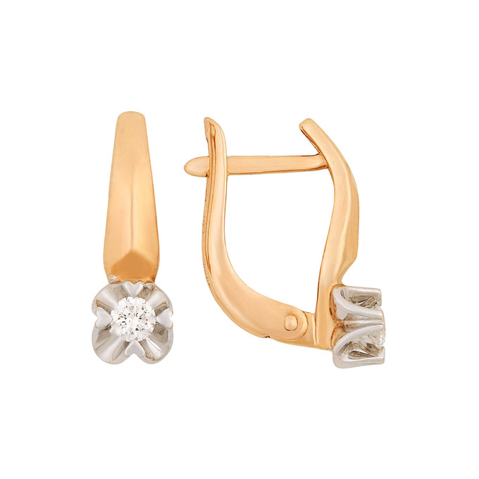 Серьги из золота 585 пробы c бриллиантами, Ц О007 0893 за 36260