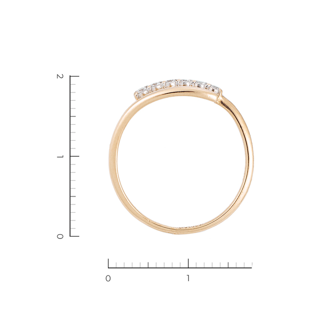Кольцо из красного золота 585 пробы c 5 бриллиантами, Л 6102 3926 за 11920