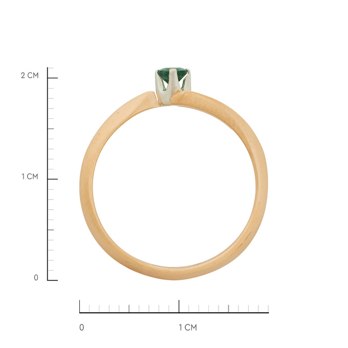 Кольцо из золота 585 пробы c изумрудом