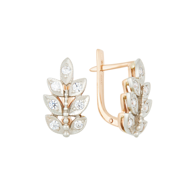 Серьги из золота 585 пробы c фианитами, К 0000 3064 за 44800