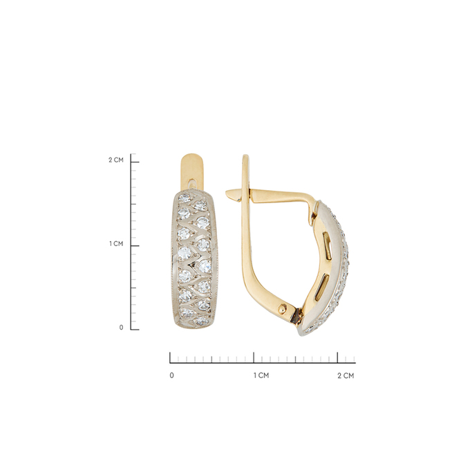 Серьги из золота 750 пробы c 28 бриллиантами, Л 4507 7691 за 85715