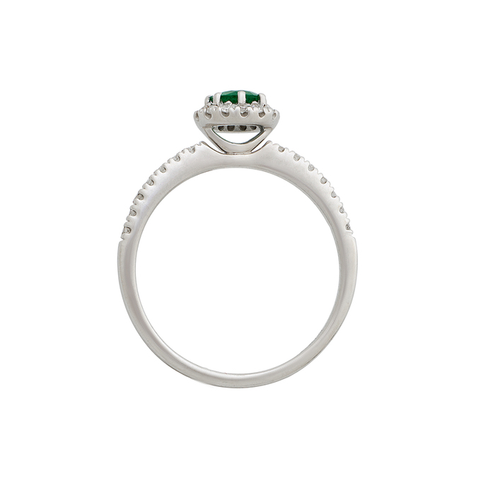 Кольцо из золота 585 пробы c изумрудом и бриллиантами, Л 7502 6531 за 31430