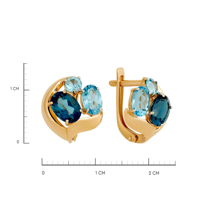 Серьги из золота 585 пробы с топазами Лондон и топазами, Л 5704 0280 за 34600