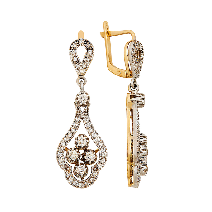 Серьги из золота 585 пробы c бриллиантами, Л 2811 0918 за 108000