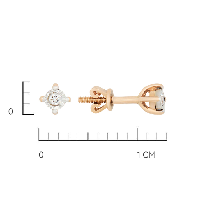 Серьги из золота 585 пробы c бриллиантами, К 0000 5677 за 13800