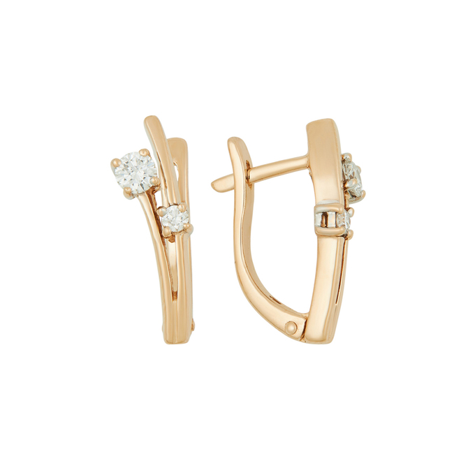 Серьги из золота 585 пробы c бриллиантами