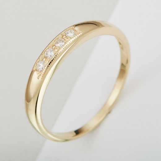Кольцо из желтого золота 585 пробы c 4 бриллиантами Л33071594 фото 1