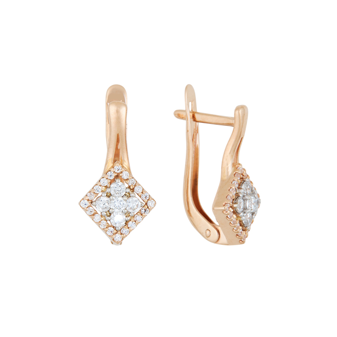 Серьги из золота 585 пробы c фианитами, Л 0408 4894 за 23840