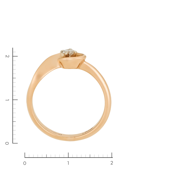 Кольцо из красного золота 585 пробы c 1 бриллиантом, Л 3112 5100 за 32130
