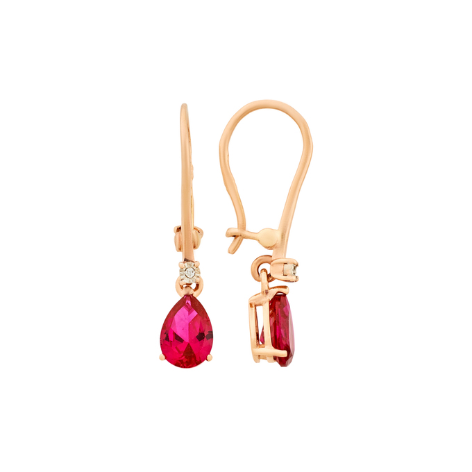 Серьги из золота 585 пробы с бриллиантами и корундами, Ц О007 4220 за 23200