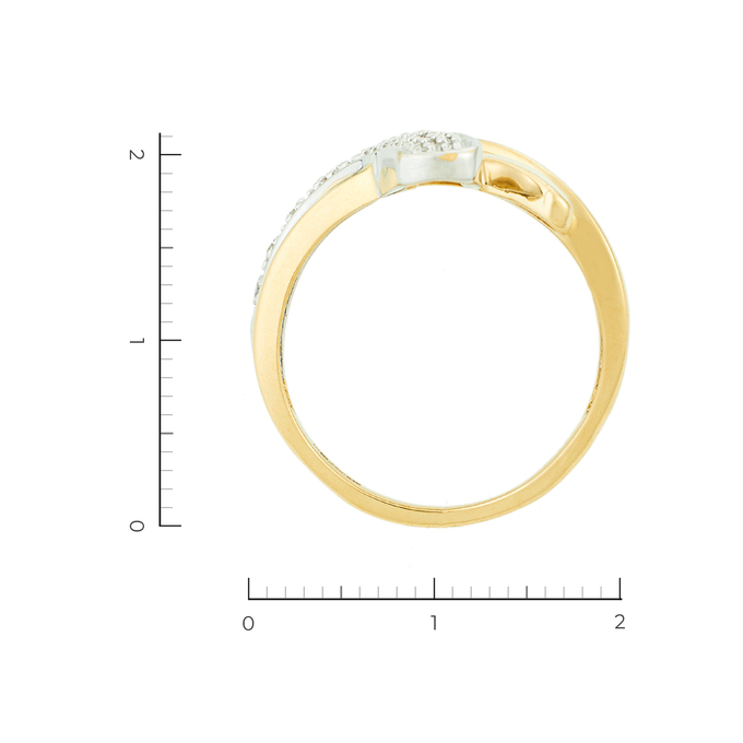 Кольцо из комбинированного золота 750 пробы c 20 бриллиантами, Л 4806 8069 за 84900